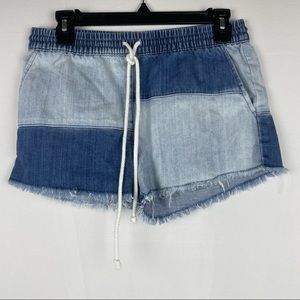 American eagle aerie patched elastic waist denim short size Small